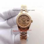 Copy Rolex Datejust All Gold Diamond Bezel Diamond Markers 26mm Ladies Watch